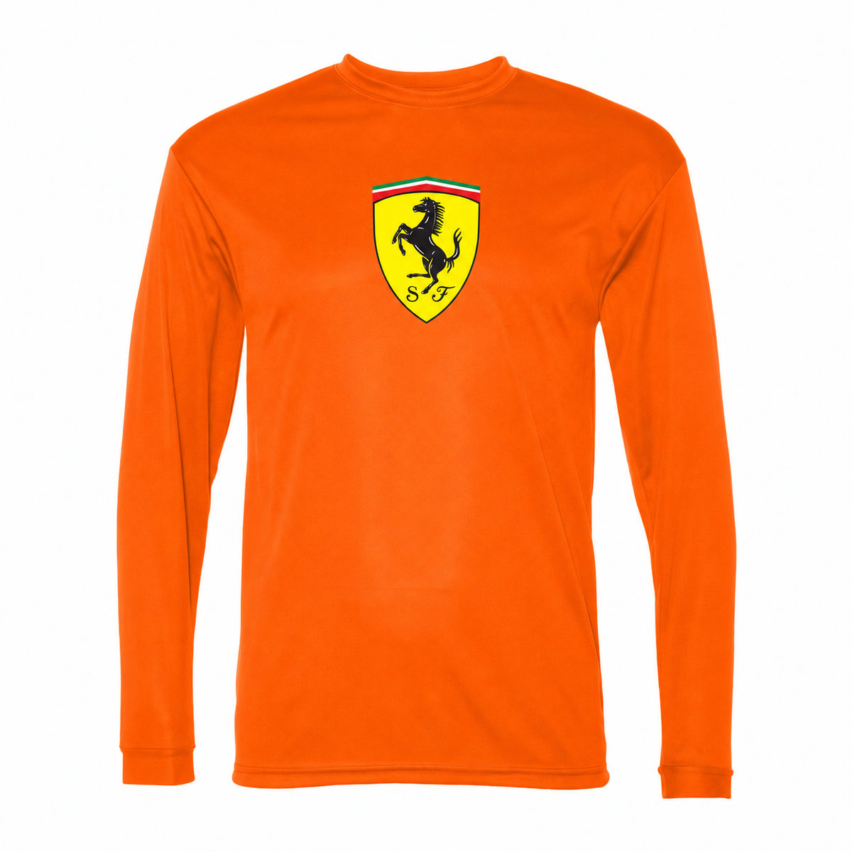 Men’s Ferrari Car Performance Long Sleeve T-Shirt | Orange | Front