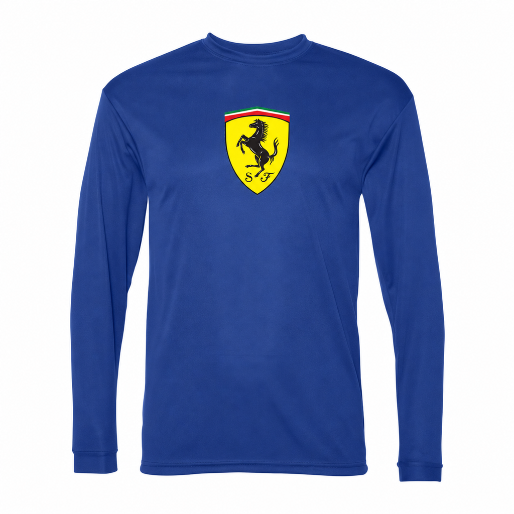 Men’s Ferrari Car Performance Long Sleeve T-Shirt | Royal | Front