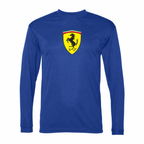 Men’s Ferrari Car Performance Long Sleeve T-Shirt | Royal | Front