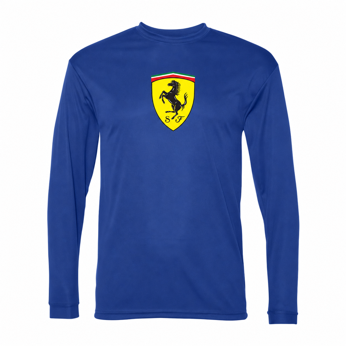 Men’s Ferrari Car Performance Long Sleeve T-Shirt | Royal | Front
