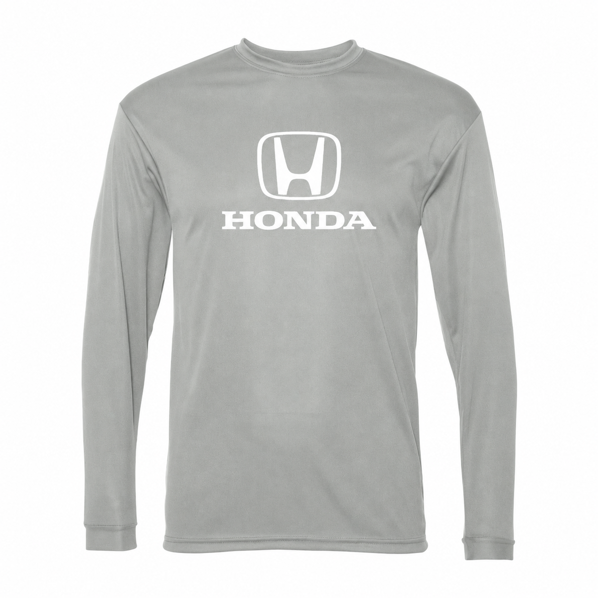 Men's Honda Polyester Long Sleeve T-Shirt | Silver | Front