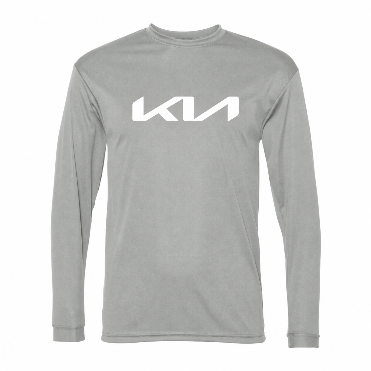 Men's Kia Car - Polyester Long Sleeve T-Shirt | Silver | Front