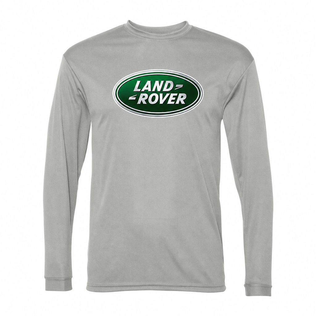 Men's Land Rover Car - Polyester Long Sleeve T-Shirt | Silver | Front