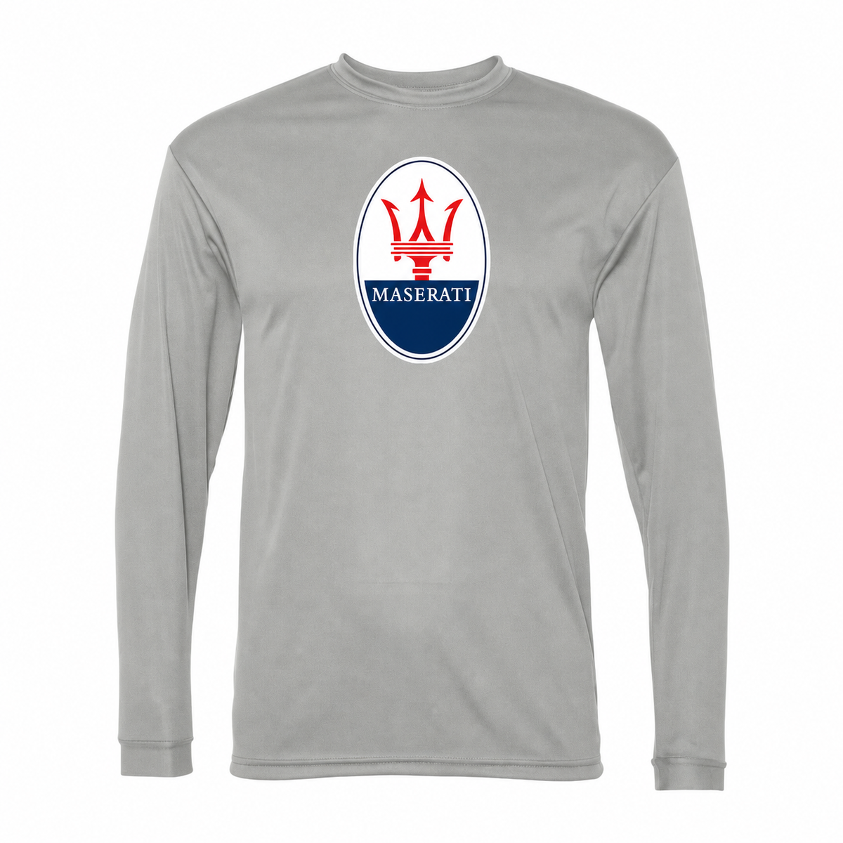 Men's Maserati Car - Polyester Long Sleeve T-Shirt | Silver | Front