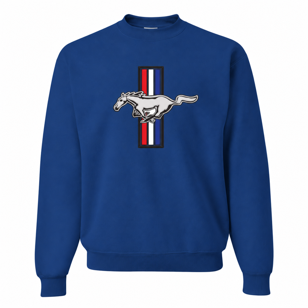 Men's Mustang Crewneck Comfy Sweatshirt | Color: Blue | Front