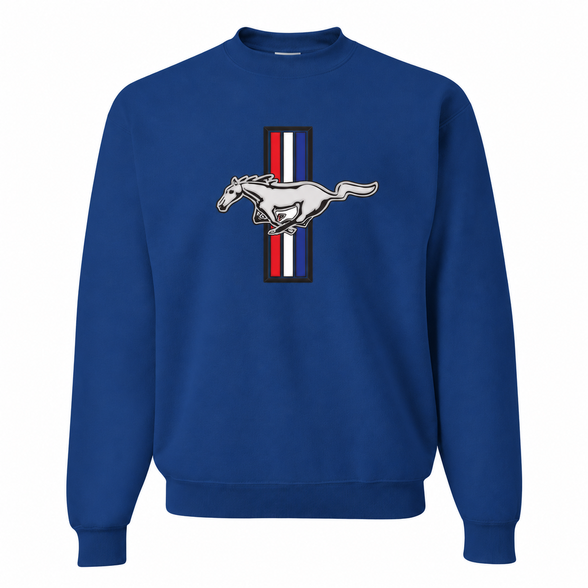 Men's Mustang Crewneck Comfy Sweatshirt | Color: Blue | Front