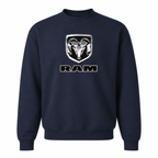 Men’s Ram Car Crewneck Sweatshirt | Color: Navy | Front