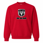 Men’s Ram Car Crewneck Sweatshirt | Color: Red | Front