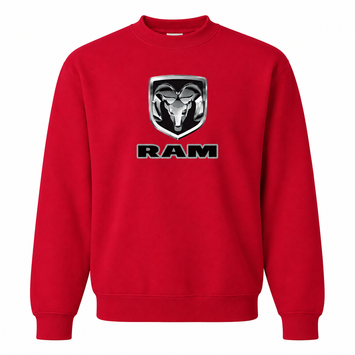 Men’s Ram Car Crewneck Sweatshirt | Color: Red | Front