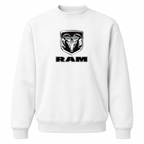 Men’s Ram Car Crewneck Sweatshirt | Color: White | Front