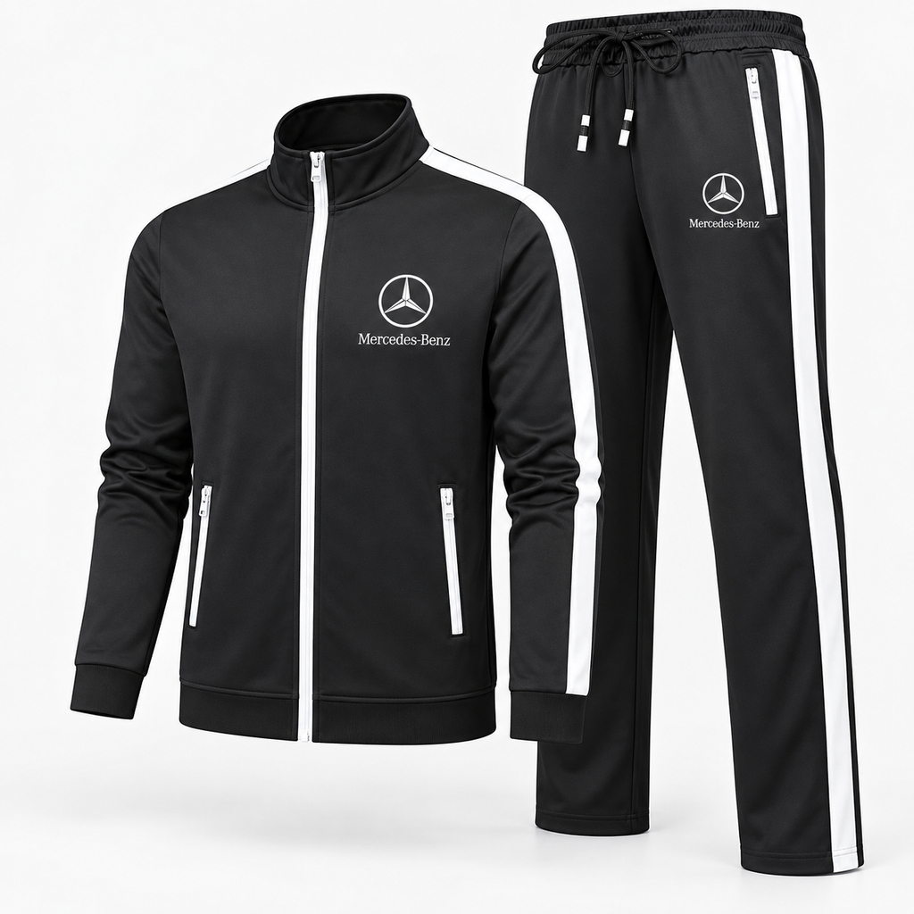 Men's Mercedes-Benz Luxury Car Dri-Fit TrackSuit | Color: Black | Image 2