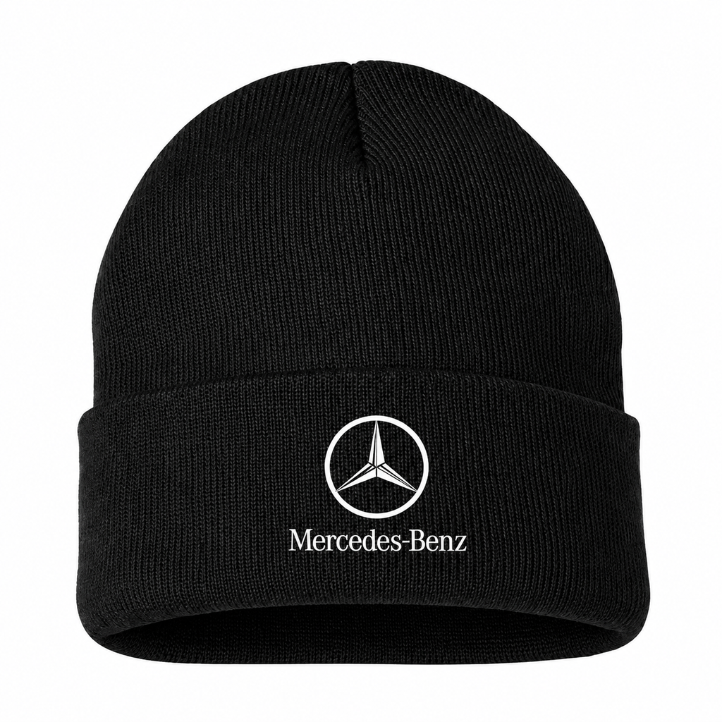 Men's Mercedes-Benz Luxury Beanie Hat — Black — clean front main