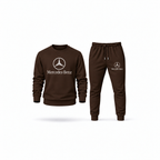 Men's Mercedes-Benz Luxury Sweatshirt Joggers Set | Color: Brown | Main