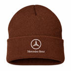 Men's Mercedes-Benz Luxury Beanie Hat — Brown — clean front main