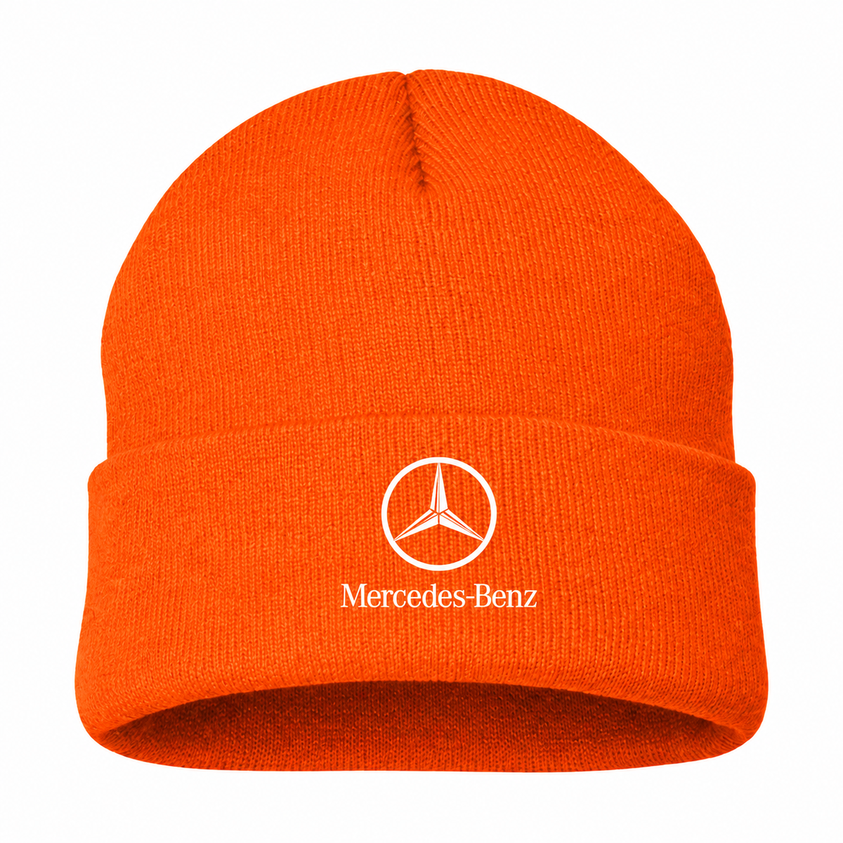 Men's Mercedes-Benz Luxury Beanie Hat — Orange — clean front main