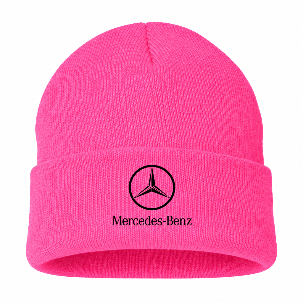 Men's Mercedes-Benz Luxury Beanie Hat — Pink — clean front main