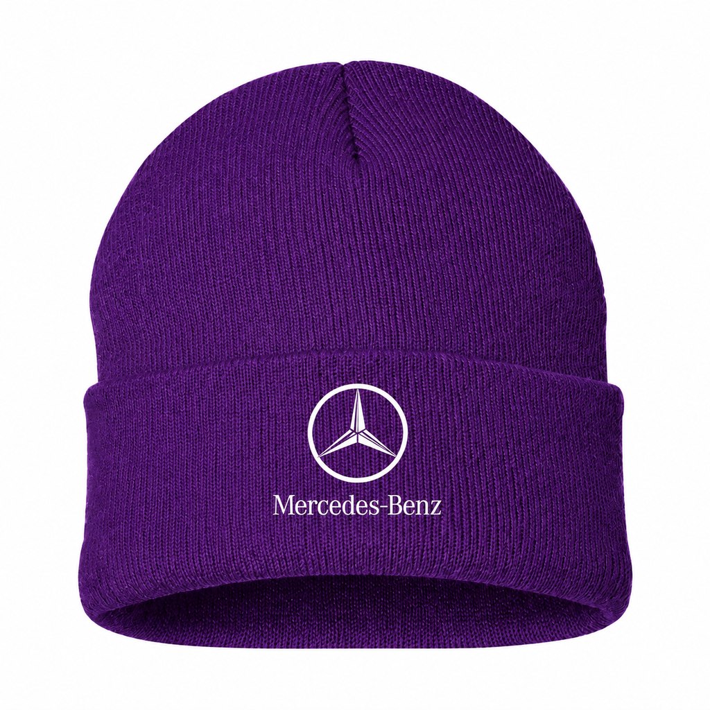 Men's Mercedes-Benz Luxury Beanie Hat — Purple — clean front main