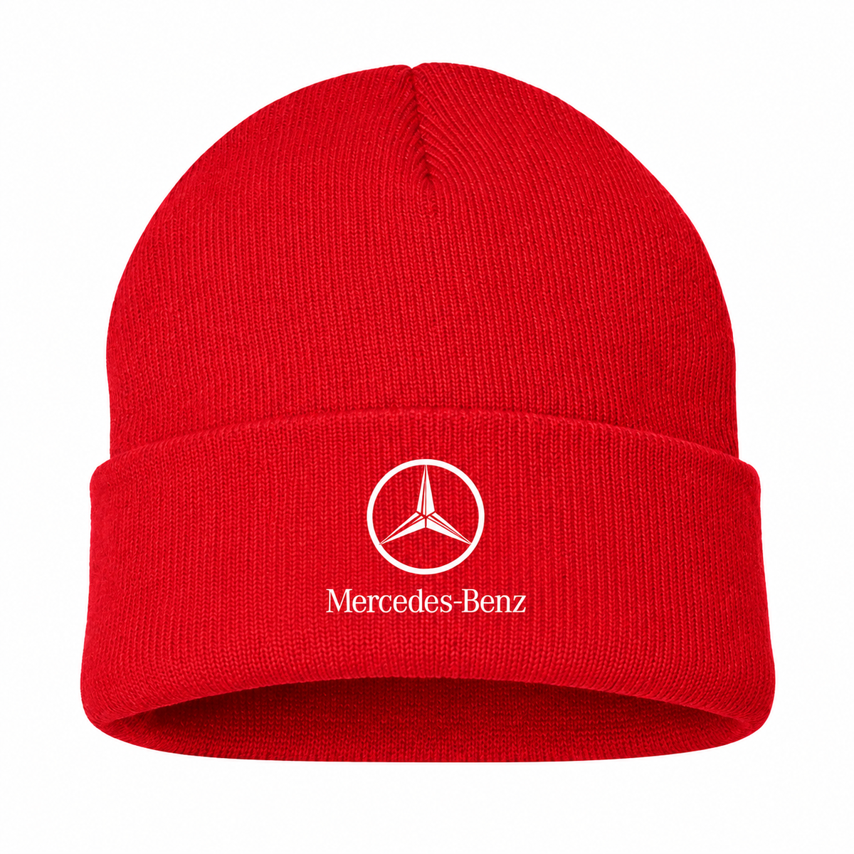 Men's Mercedes-Benz Luxury Beanie Hat — Red — clean front main