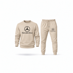 Men's Mercedes-Benz Luxury Sweatshirt Joggers Set | Color: Tan | Main