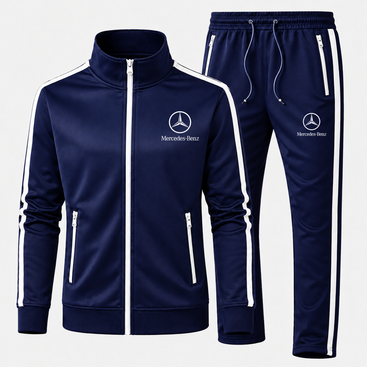Men's Mercedes-Benz Luxury Car Dri-Fit TrackSuit | Color: Navy | Current garment, original Drive artwork
