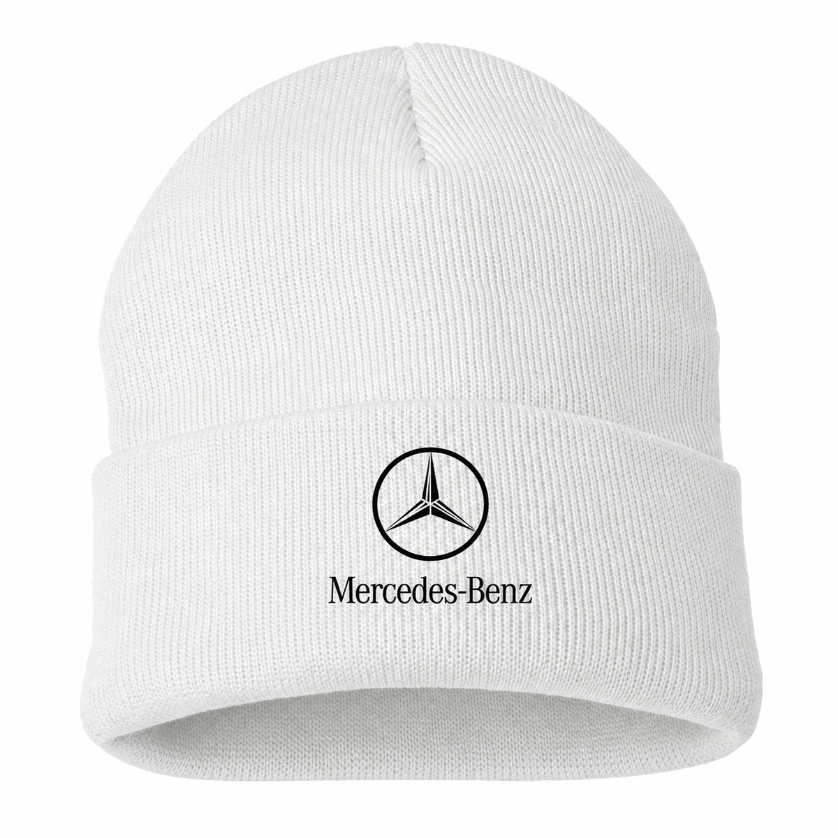Men's Mercedes-Benz Luxury Beanie Hat — White — clean front main