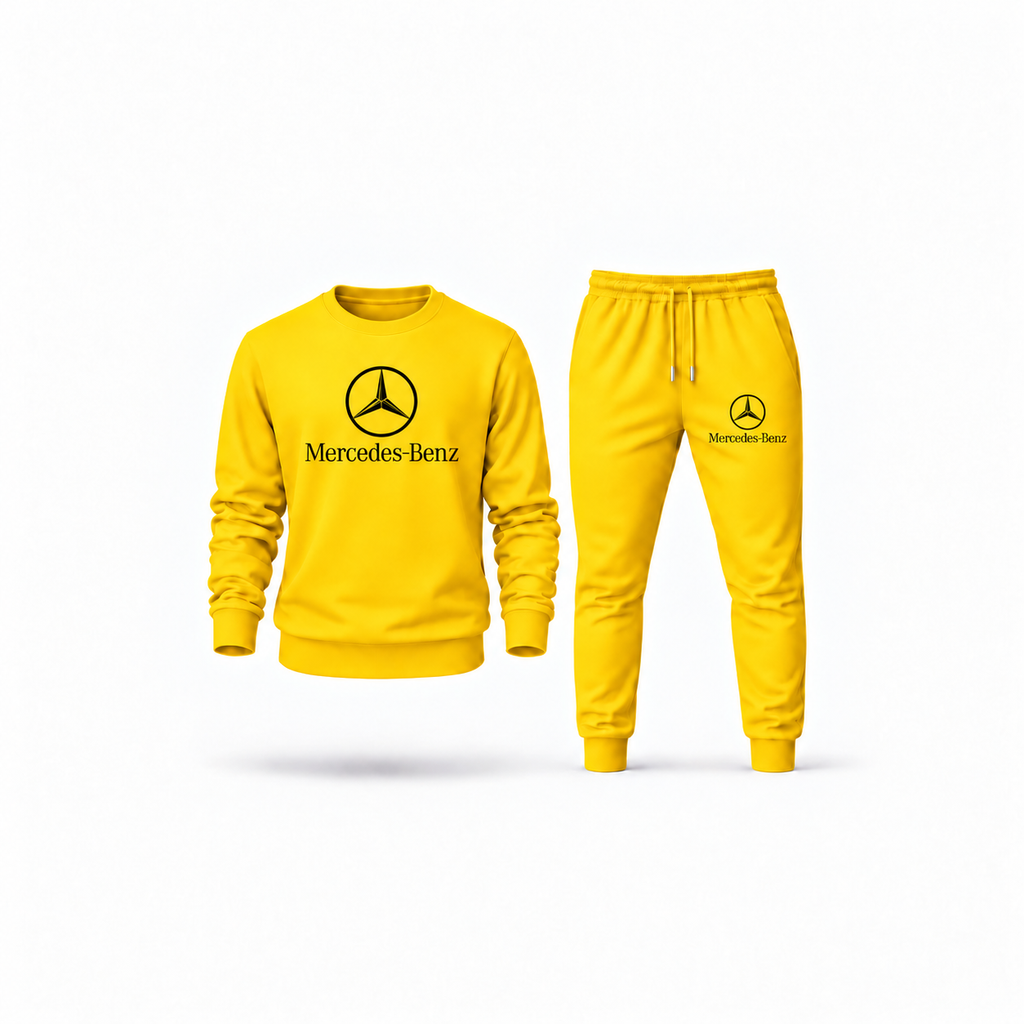 Men's Mercedes-Benz Luxury Sweatshirt Joggers Set | Color: Yellow | Main