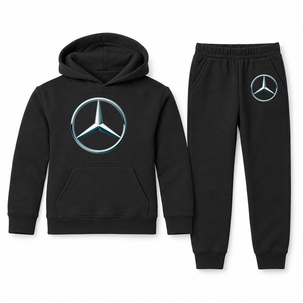 Mercedes-Benz New youth hoodie jogger set, Black, Youth Large ages 10–12