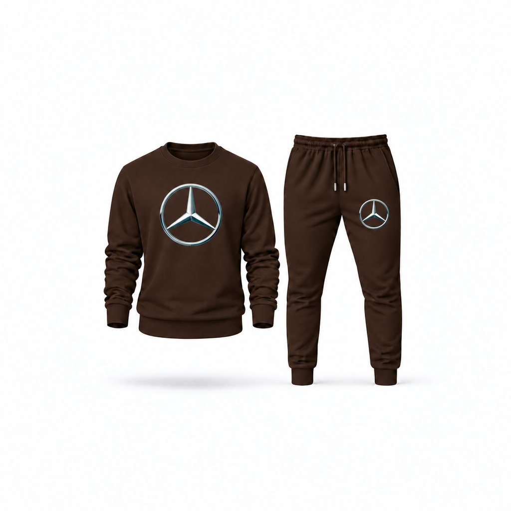 Men's Mercedes-Benz New Sweatshirt Joggers Set | Color: Brown | Main