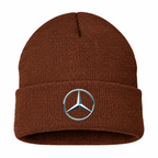 Men's Mercedes-Benz New Beanie Hat — Brown — clean front main