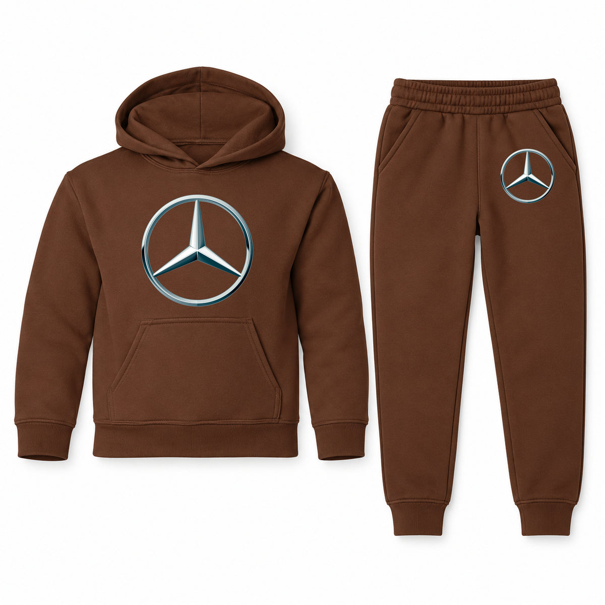 Mercedes-Benz New youth hoodie jogger set, Brown, Youth Large ages 10–12