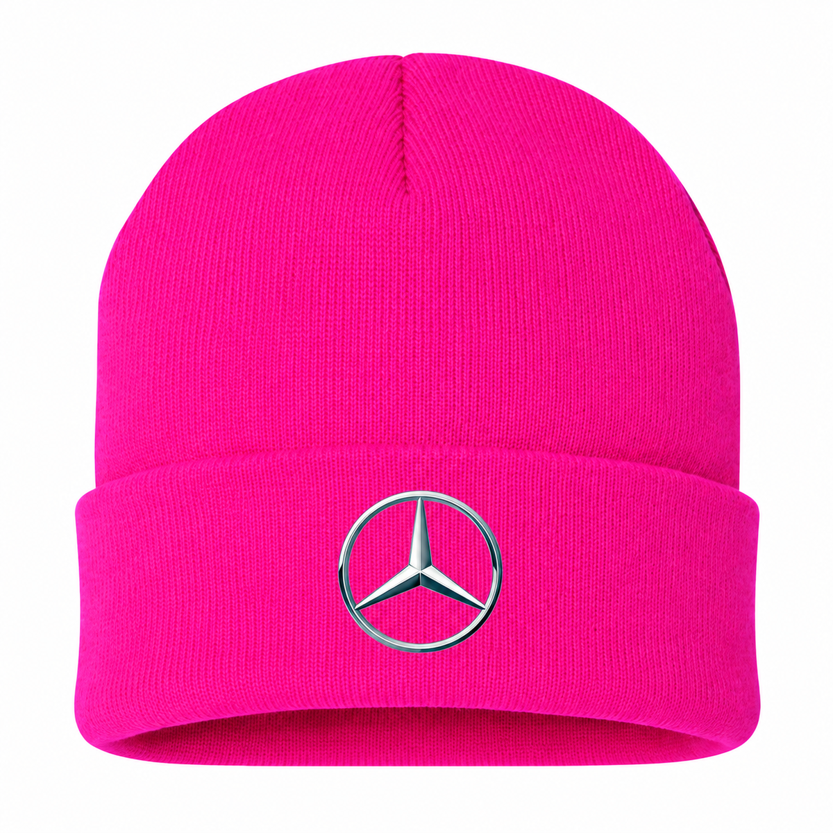 Men's Mercedes-Benz New Beanie Hat — Hot Pink — clean front main