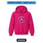 Mercedes-Benz New - Youth Large Hoodie (Ages 10–12) | Color: Hot Pink