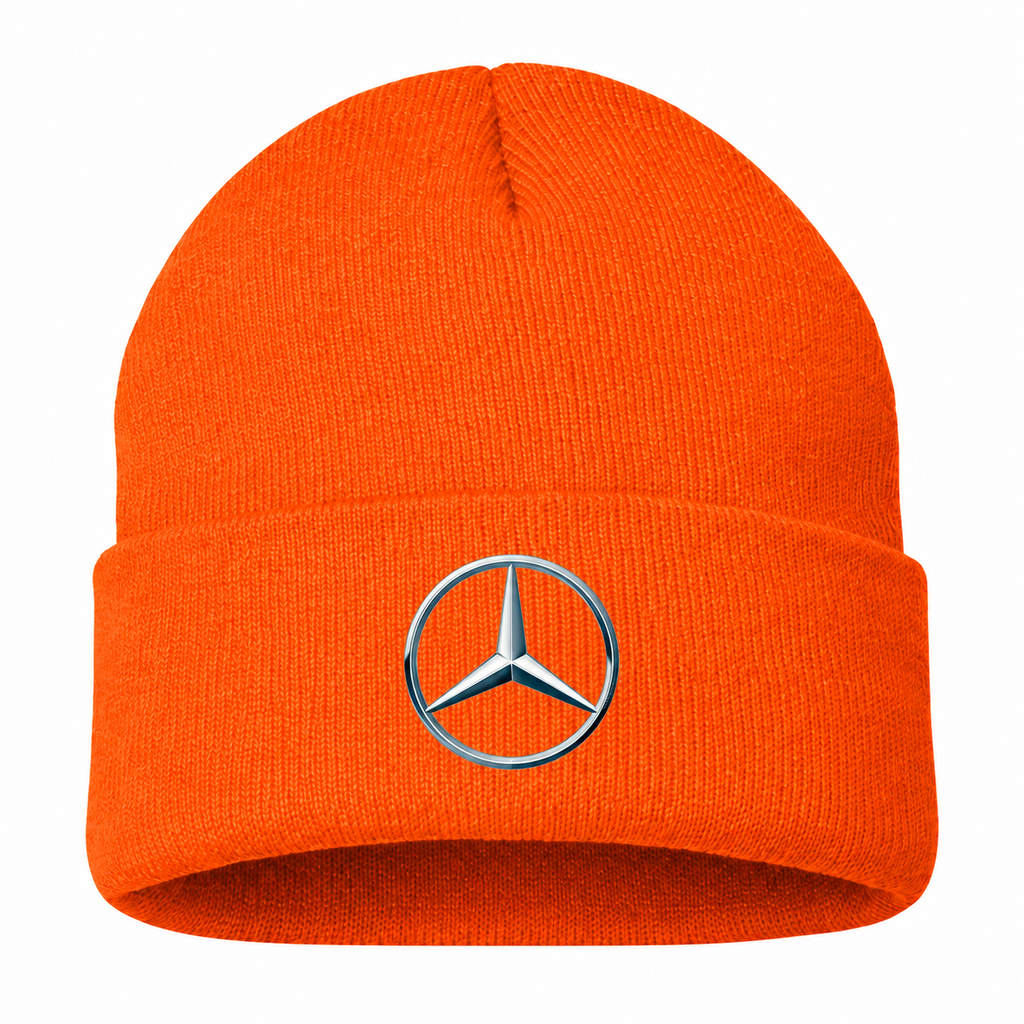 Men's Mercedes-Benz New Beanie Hat — Orange — clean front main