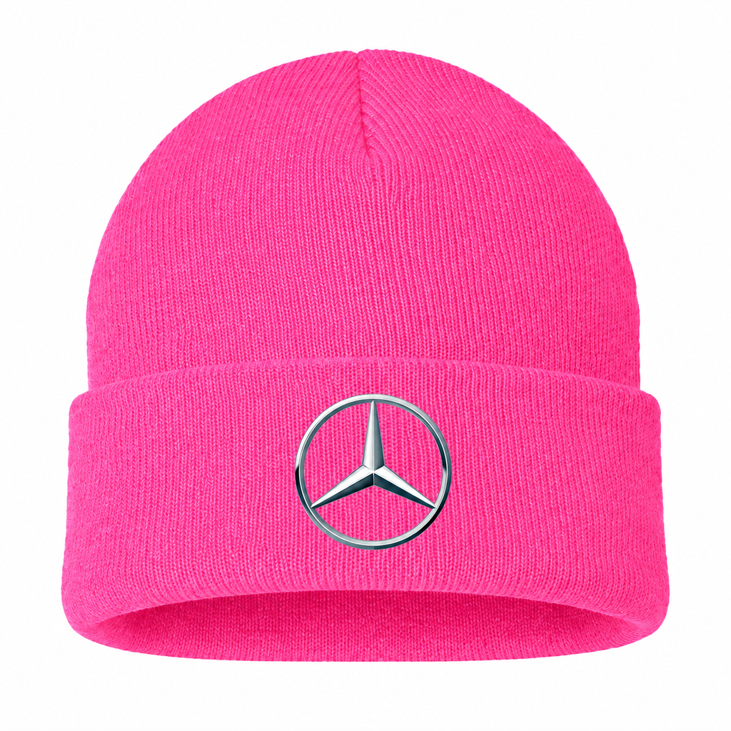 Men's Mercedes-Benz New Beanie Hat — Pink — clean front main