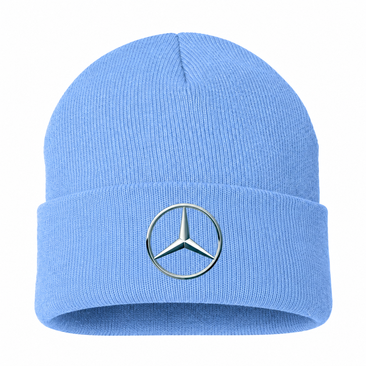 Men's Mercedes-Benz New Beanie Hat — Sky Blue — clean front main