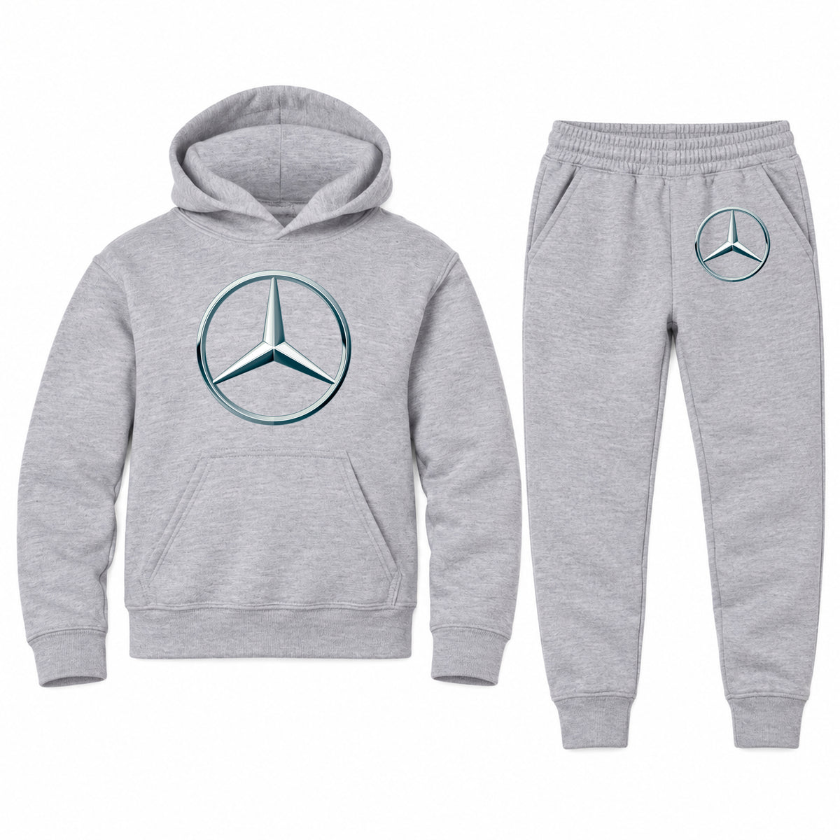 Mercedes-Benz New youth hoodie jogger set, Sports Grey, Youth Large ages 10–12