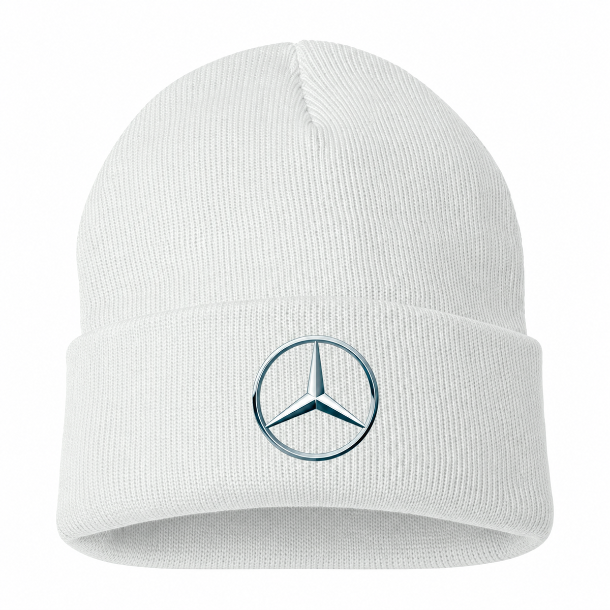 Men's Mercedes-Benz New Beanie Hat — White — clean front main