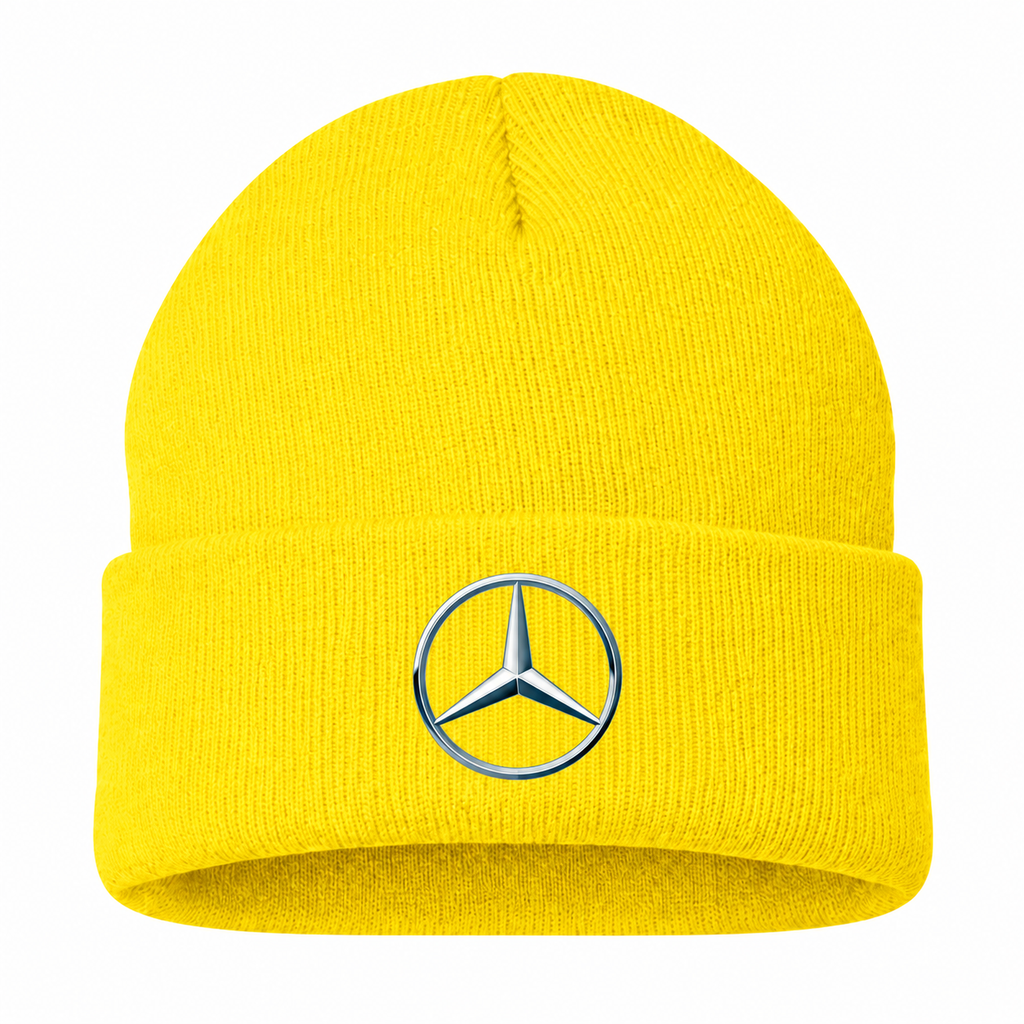 Men's Mercedes-Benz New Beanie Hat — Yellow — clean front main