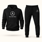 Men’s Mercedes-Benz Luxury Car Hoodie Joggers Set | Color: Black | Image 1