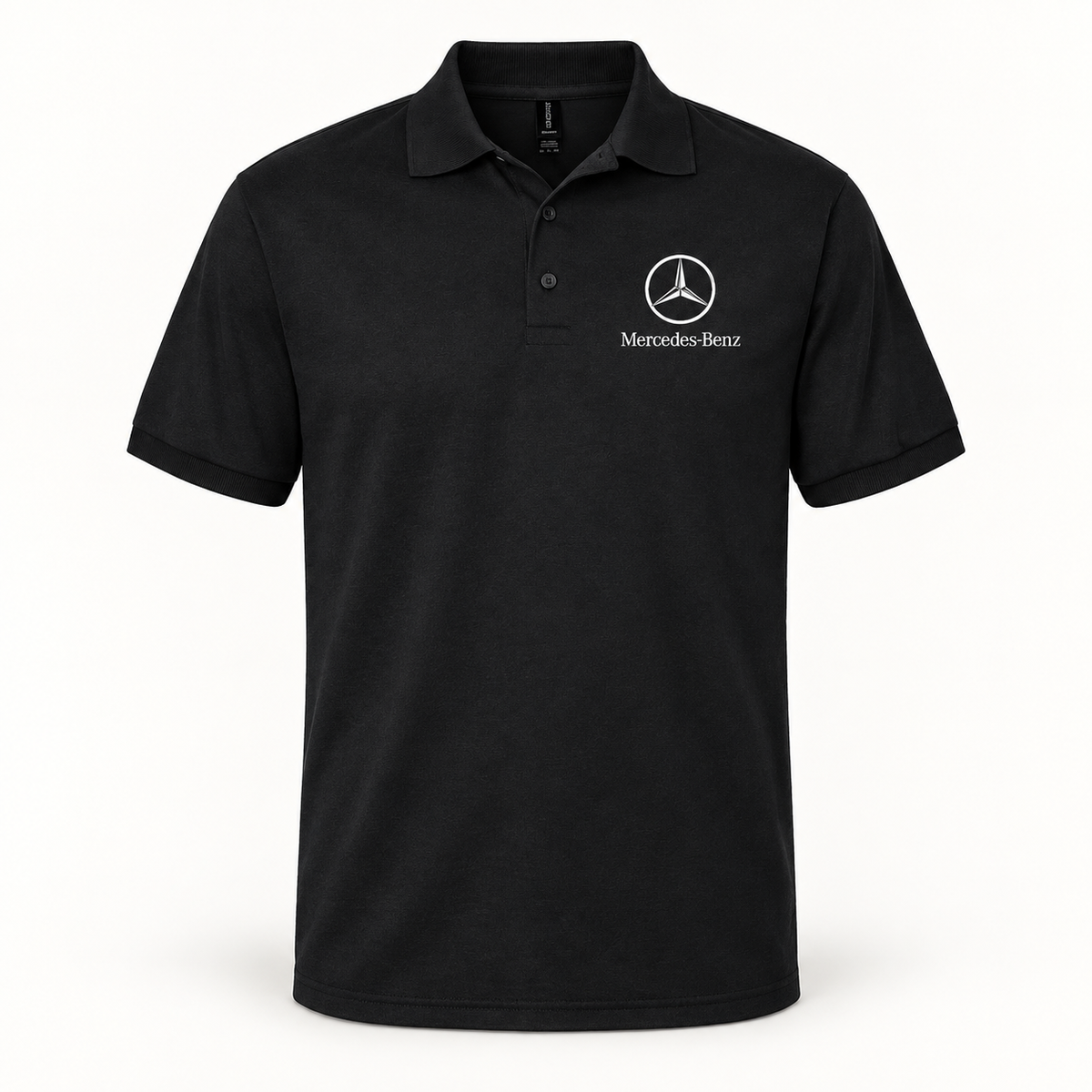 Men’s Mercedes-Benz Luxury Dry Blend Polo | Color: Black | Image 2
