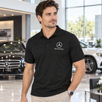 Men’s Mercedes-Benz Luxury Dry Blend Polo | Color: Black | Image 3