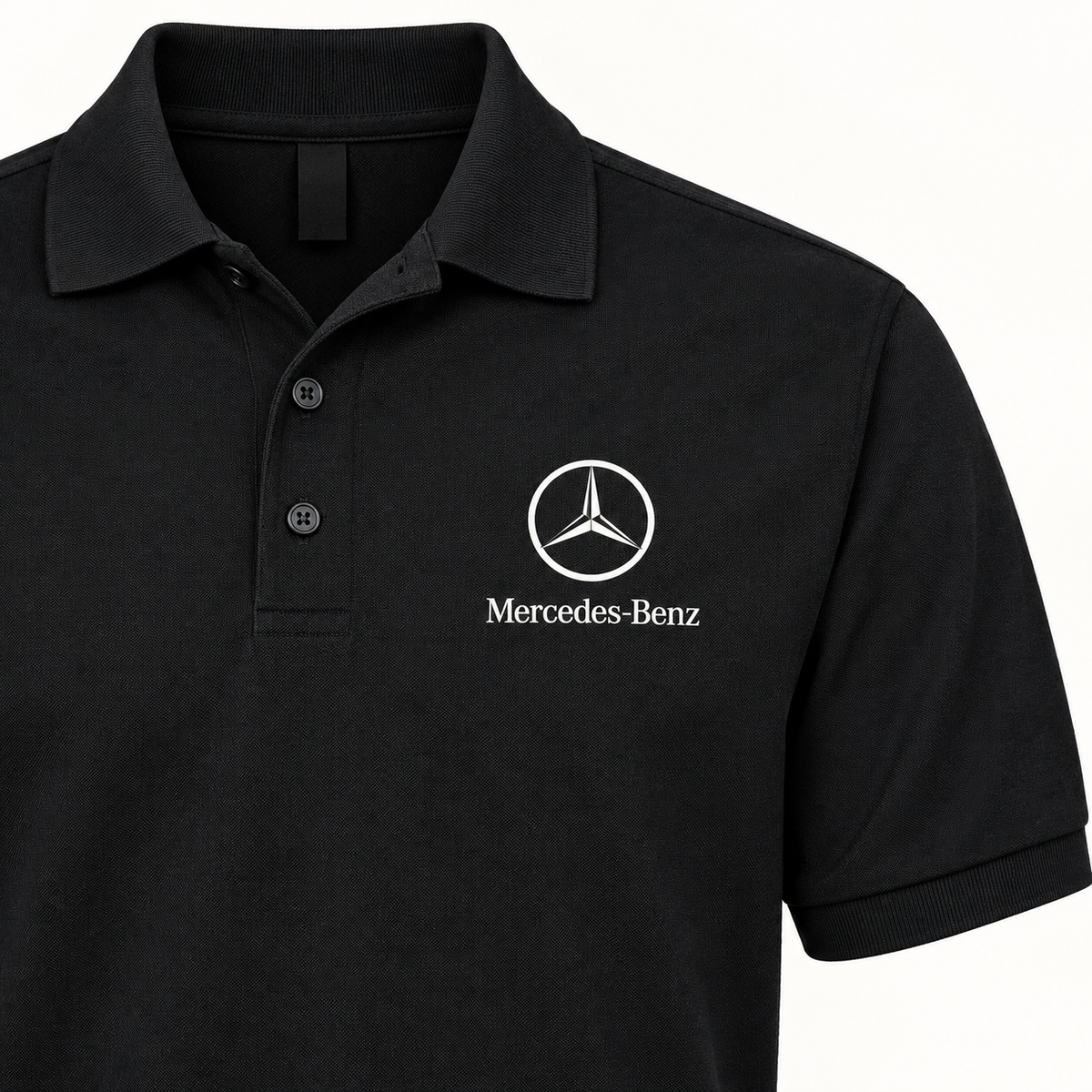 Men’s Mercedes-Benz Luxury Dry Blend Polo | Color: Black | Image 4