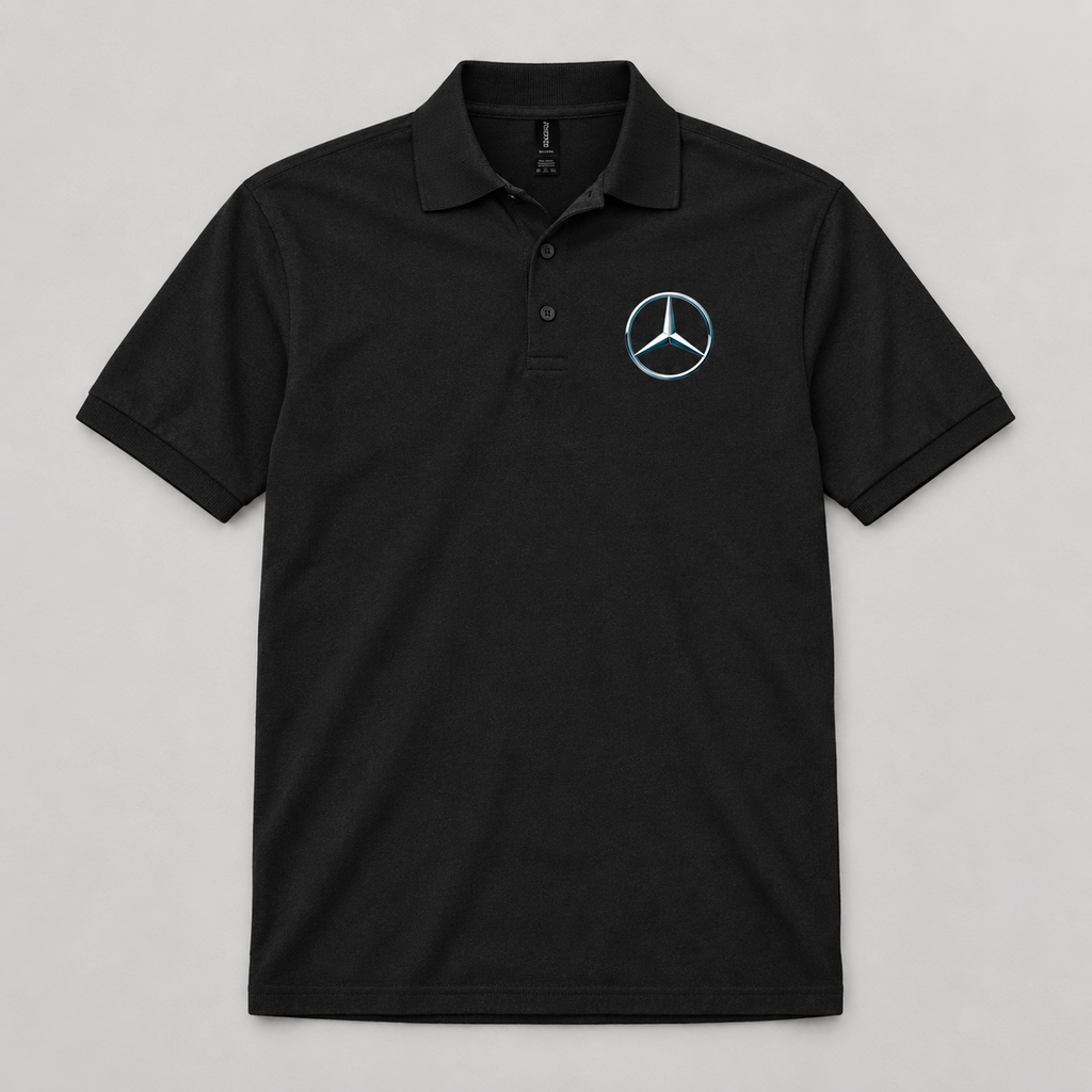 Men's Mercedes-Benz New Car Dry Blend Polo | Color: Black | Image 4