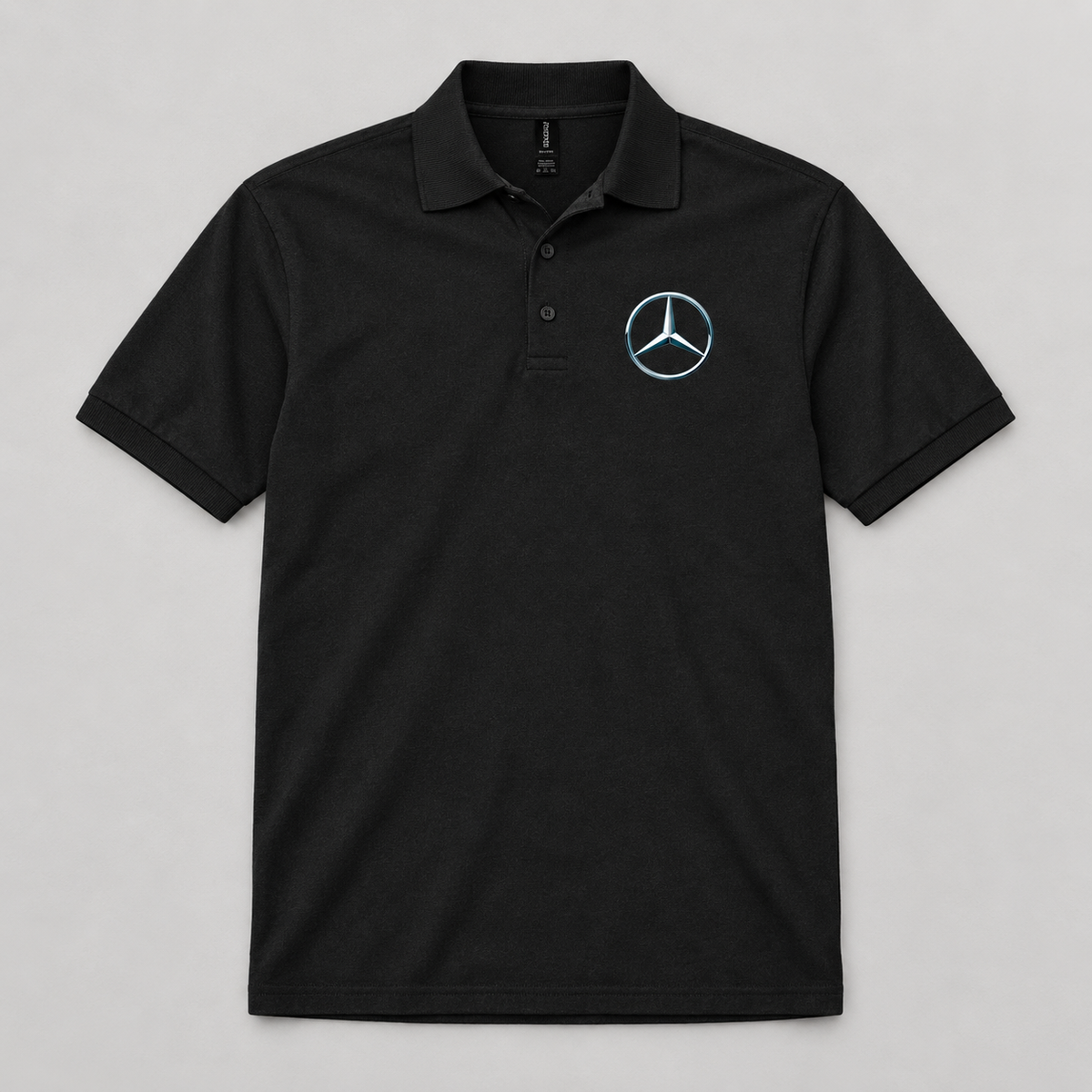 Men's Mercedes-Benz New Car Dry Blend Polo | Color: Black | Image 4