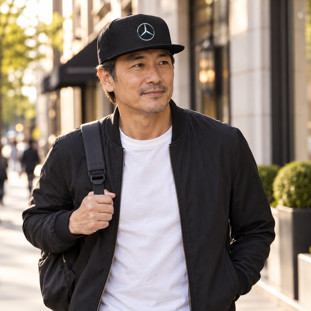 Mercedes-Benz Car NEW Snapback Hat | Color: Black | Image 2 | Urban Lifestyle