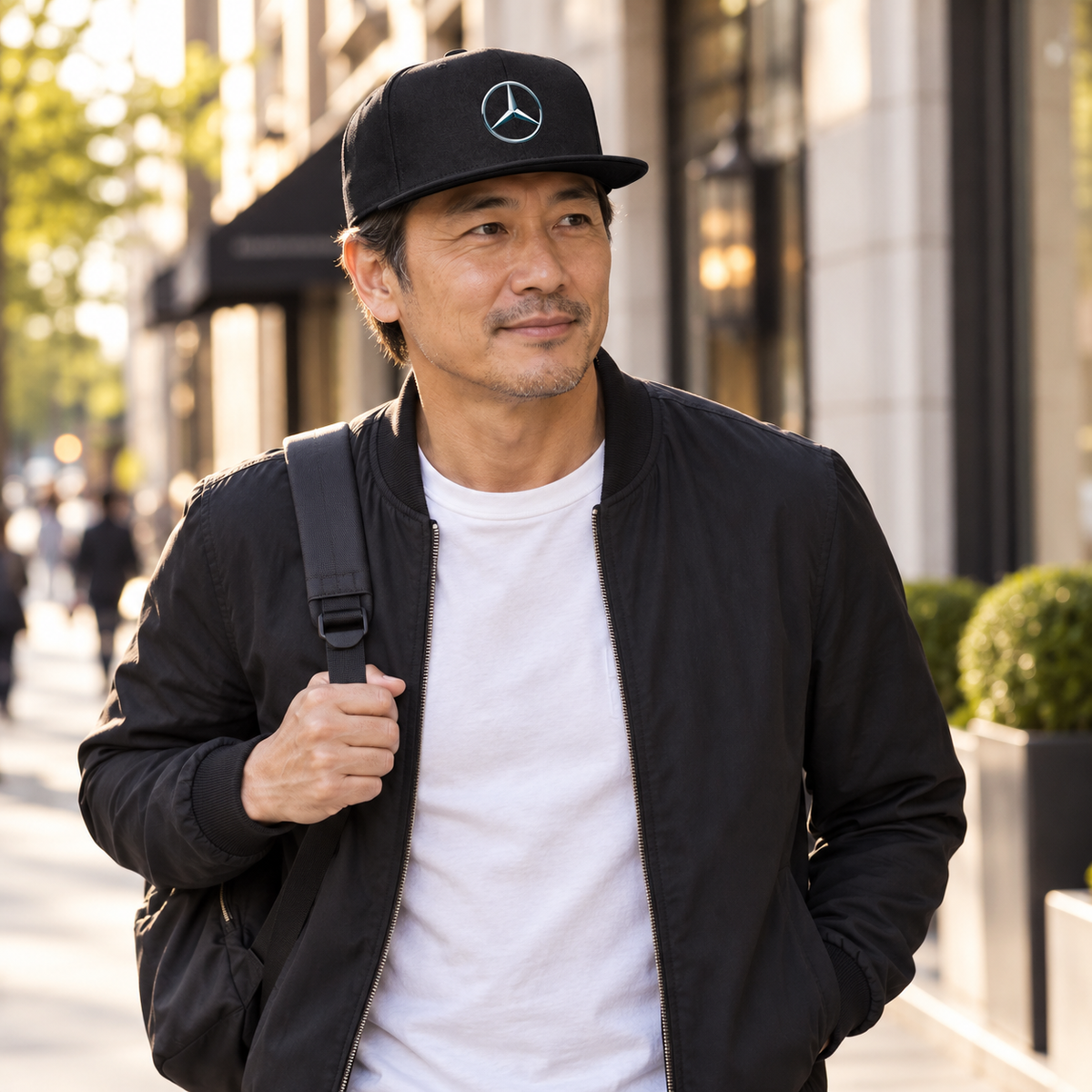 Mercedes-Benz Car NEW Snapback Hat | Color: Black | Image 2 | Urban Lifestyle