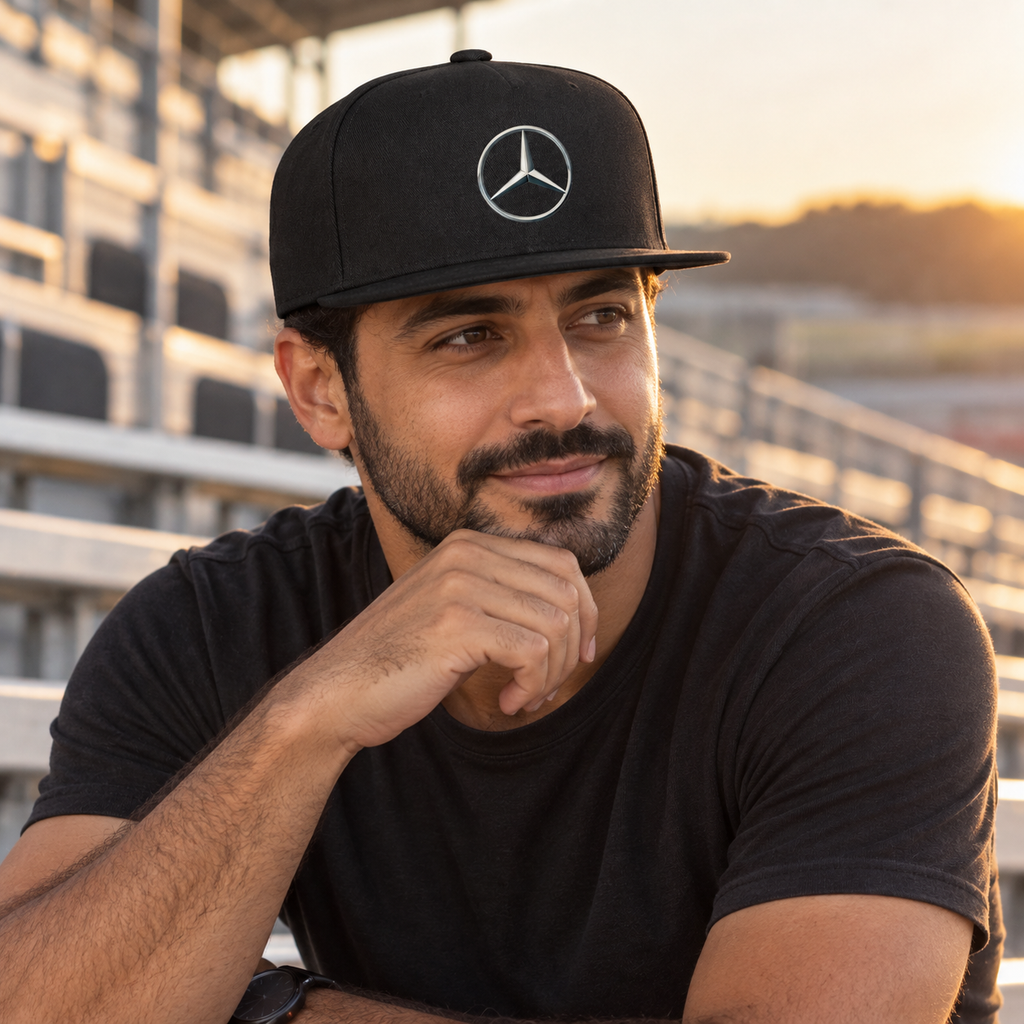 Mercedes-Benz Car NEW Snapback Hat | Color: Black | Image 5 | Automotive Lifestyle