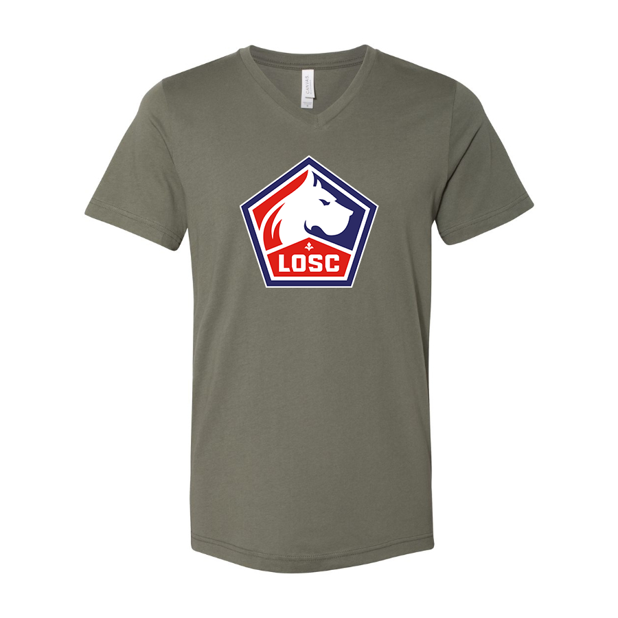 Men’s  Lille Olympique FC - BELLA + CANVAS - Jersey V-Neck Tee - 3005