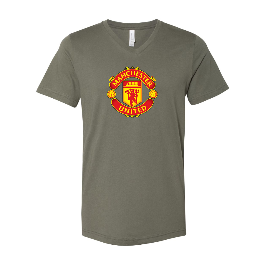 Men’s  Manchester United Soccer - BELLA + CANVAS - Jersey V-Neck Tee - 3005