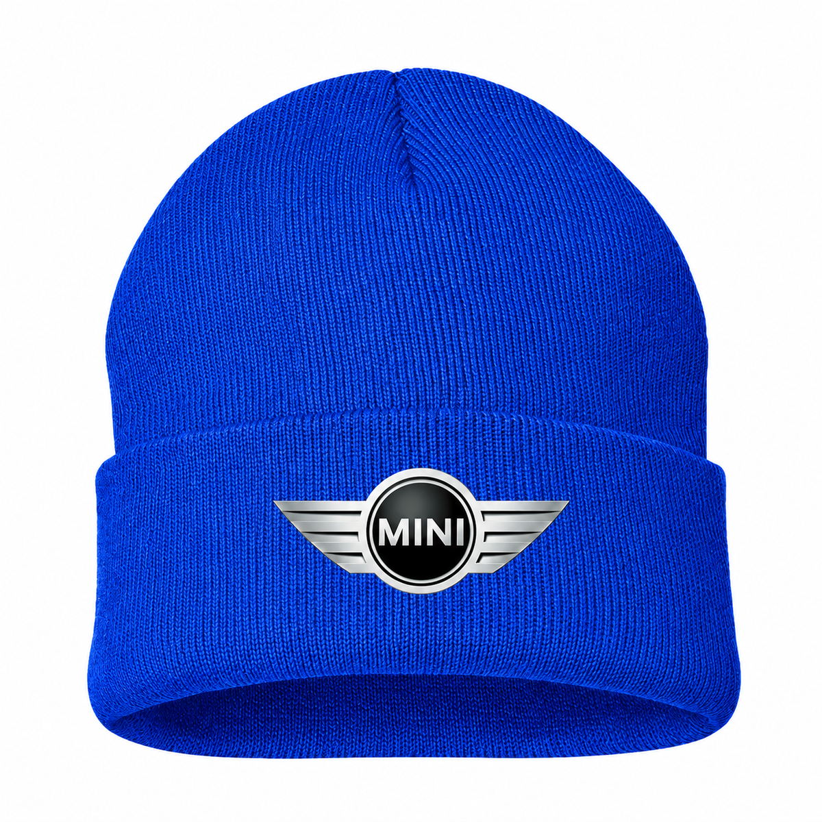 Men's Mini Cooper Beanie Hat — Blue — clean front main